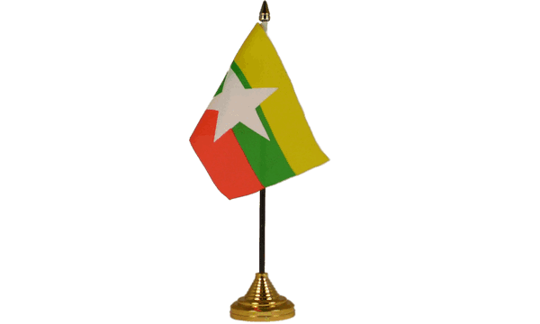 Myanmar New (Burma) Table Flags